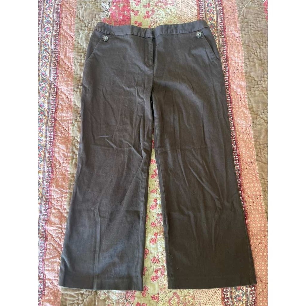 Madison Womens Wide Leg Trousers Brown Career Workwear Casual Pants Size 8 - Picture 2 of 7
